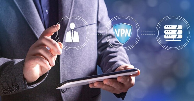 man using mobile by using vpn