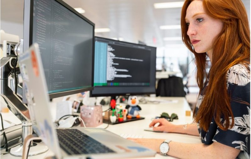 girl working in the office