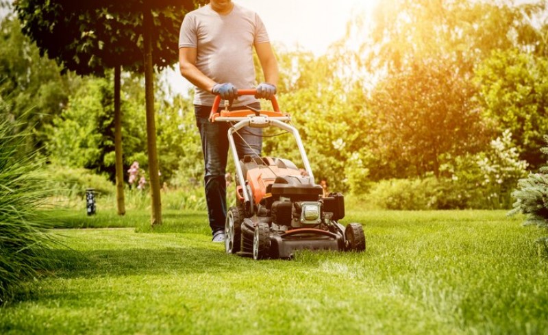 Man with Lawn mower