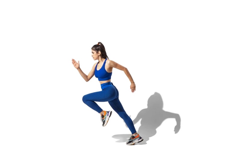 running in a woman