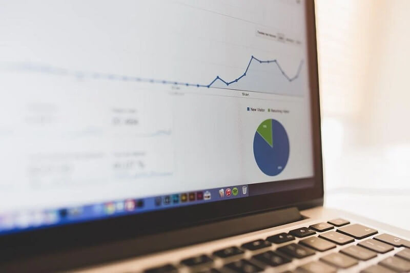 google analytics graph showing growth of website traffic