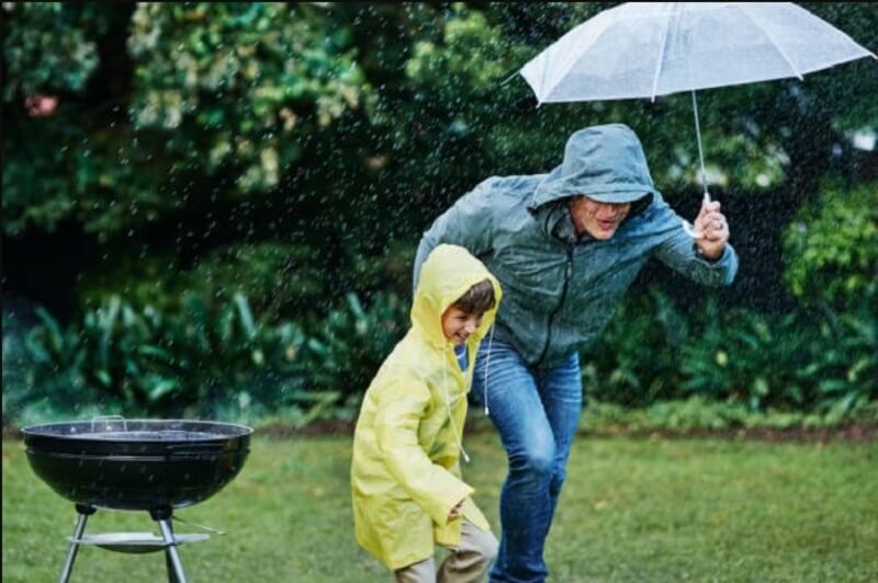 man and kid run
