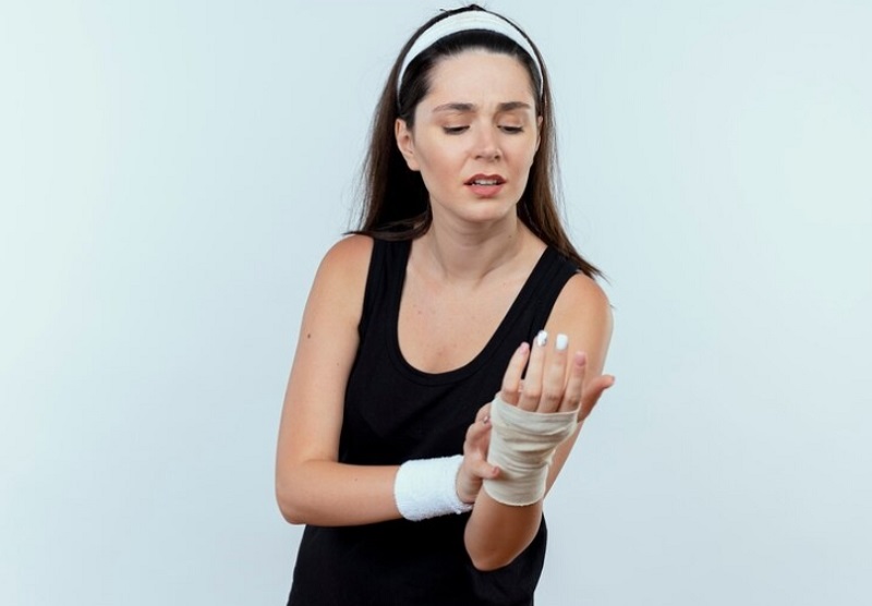 Girl Apply Ice and Compression