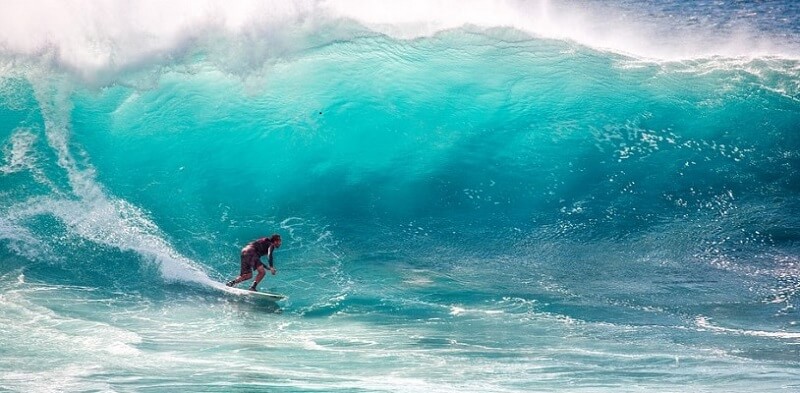 man surfing the ocean