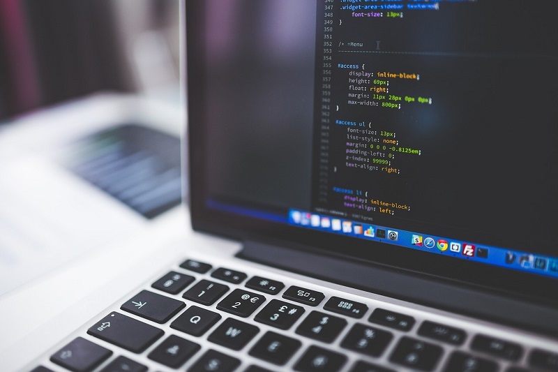 coding in laptop