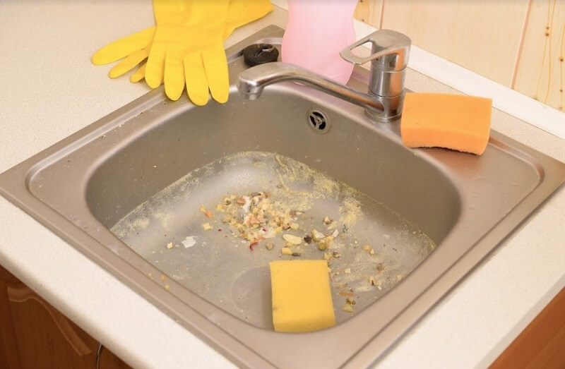 waste food in the sink
